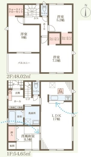 姫路市大津区長松4期　全2邸　2号棟 間取り図