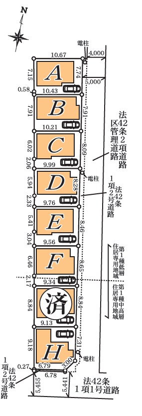 世田谷区上祖師谷２丁目　未入居戸建　F号棟  全体区画図