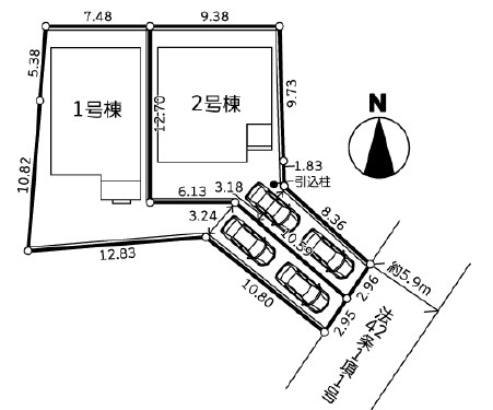 世田谷区砧７丁目　新築戸建　2号棟  全体区画図