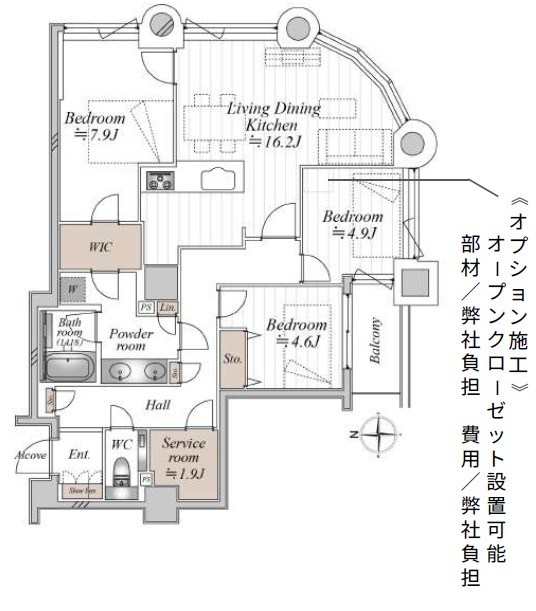 センチュリーパークタワー 間取図・土地図