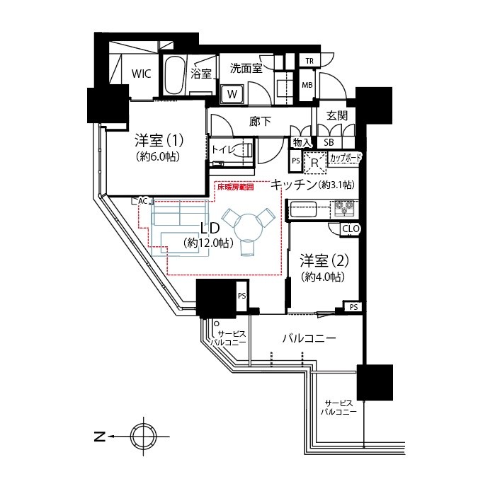 ＢｒｉｌｌｉａＴｏｗｅｒ池袋ｗｅｓｔ 間取図・土地図