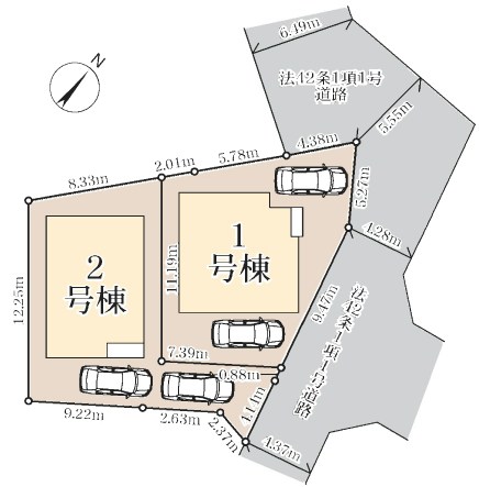 川崎市宮前区野川本町１丁目　新築戸建　1号棟 全体区画図