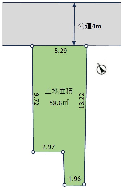 川崎市川崎区渡田東町　売地　限定1区画 間取図・土地図