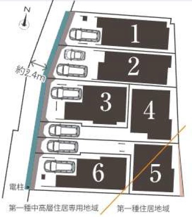 川崎市宮前区神木本町１丁目　新築戸建　3号棟  全体区画図