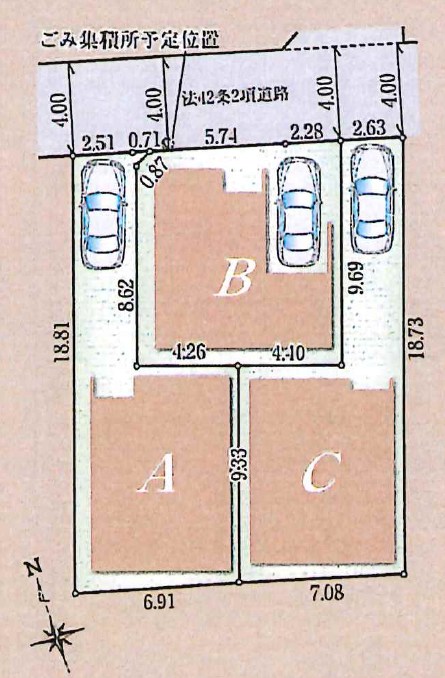 杉並区下井草１丁目　新築戸建　C号棟 全体区画図