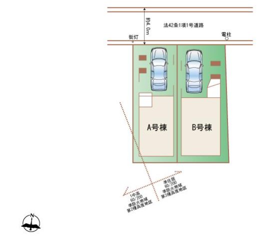 川崎市中原区上平間　新築戸建　A号棟 全体区画図