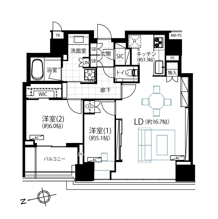クラッシィタワー新宿御苑 間取図・土地図
