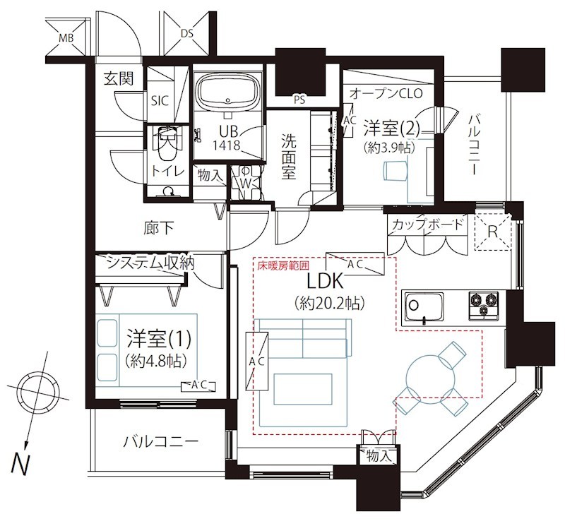 カテリーナ三田タワースイート 間取図・土地図