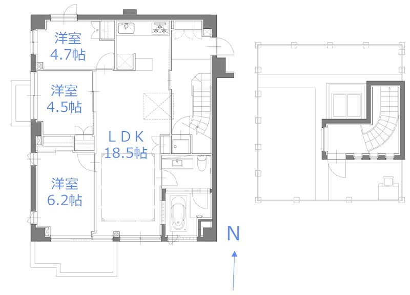 松原フラット 間取図・土地図