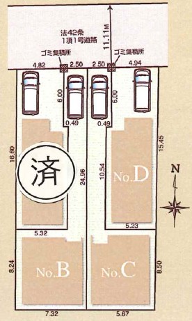 世田谷区上祖師谷１丁目　新築戸建　D号棟 全体区画図
