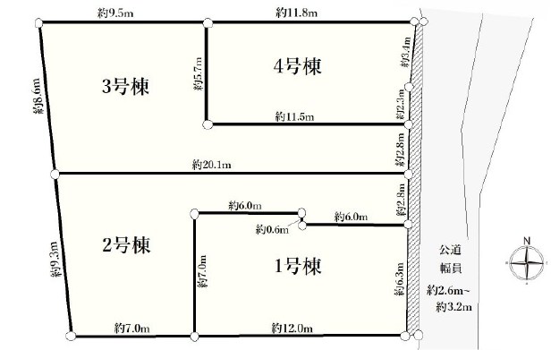 川崎市宮前区馬絹４丁目　新築戸建　2号棟 全体区画図