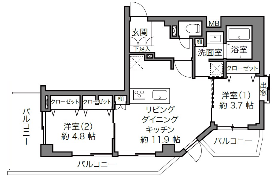 ルセージュ初台 間取図・土地図