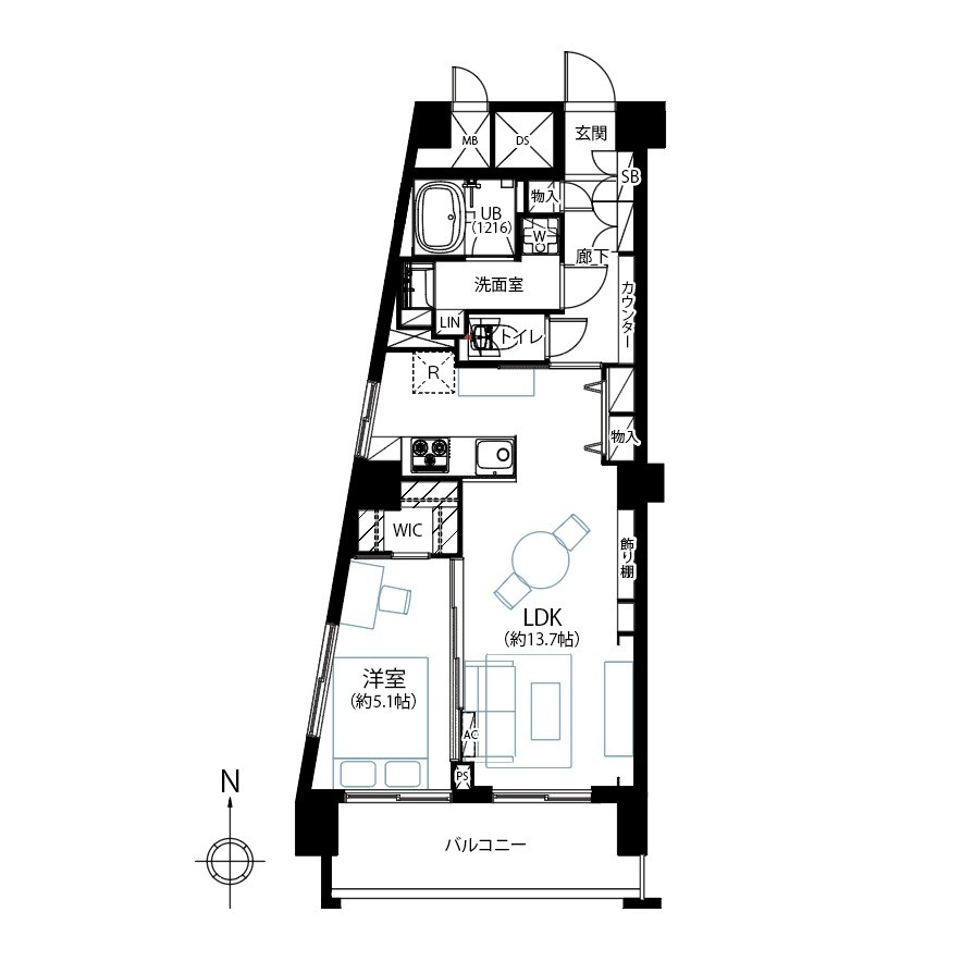 パシフィック自由が丘マンション 間取図・土地図