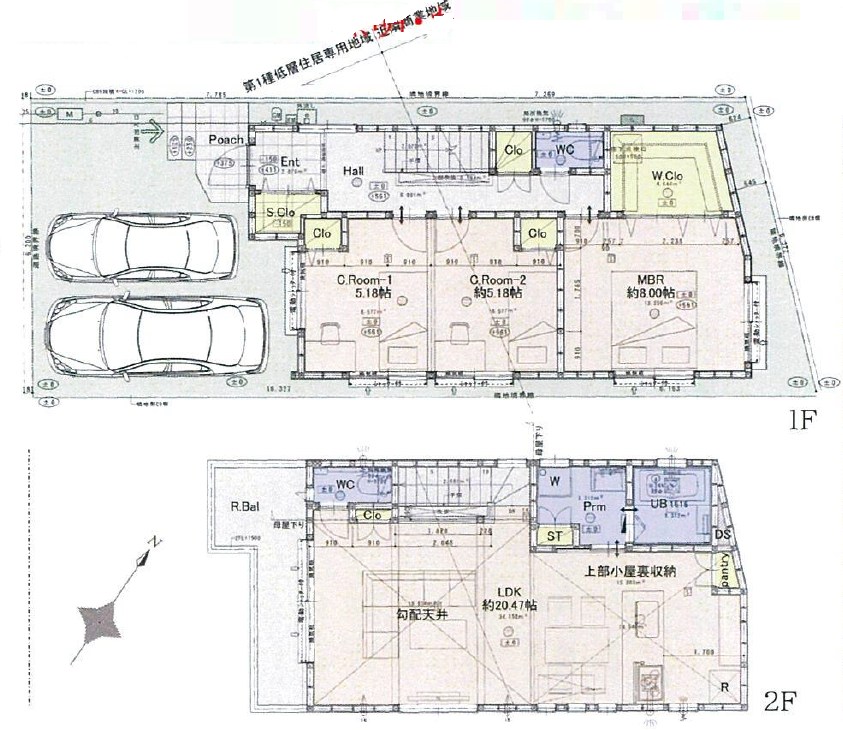 杉並区善福寺４丁目　新築戸建　限定1棟 間取図・土地図