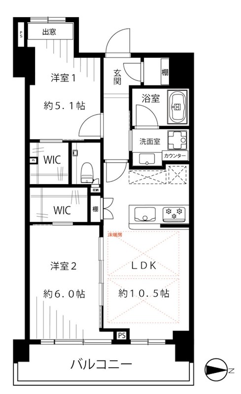 勝どきビュータワー 間取図・土地図