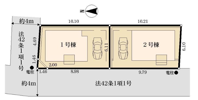 川崎市幸区小倉５丁目　新築戸建　1号棟 全体区画図