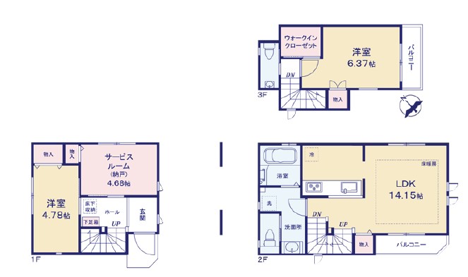 大田区南六郷1丁目 新築戸建 2号棟 間取図・土地図