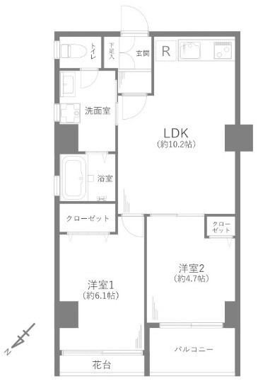 メゾンドール高田馬場 間取図・土地図