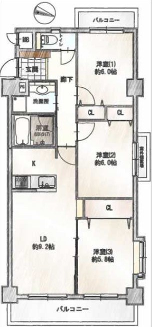 ライオンズマンション北烏山 間取図・土地図