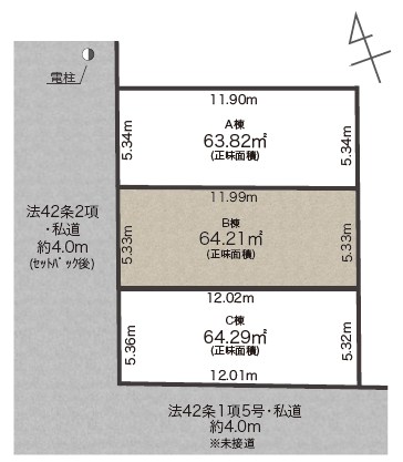 品川区戸越３丁目　新築戸建　B棟  全体区画図