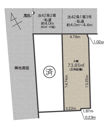 港区高輪３丁目　新築戸建　最終A棟 全体区画図