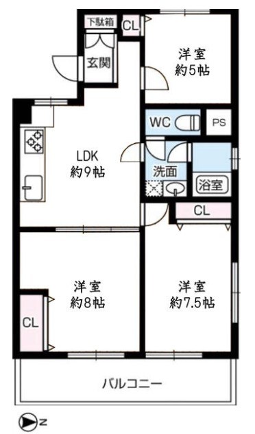 新宿第三アルプスマンション 間取図・土地図
