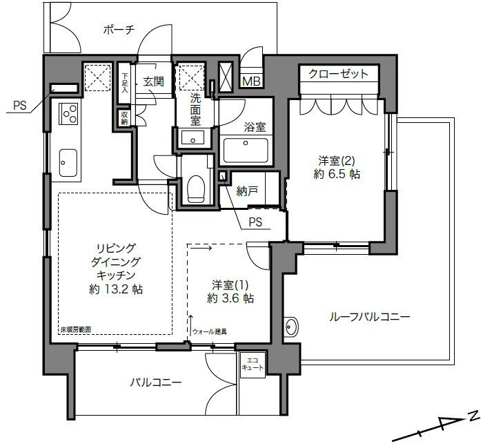 プレミスト神楽坂 間取図・土地図
