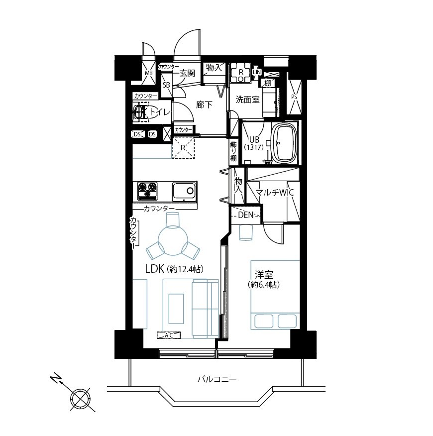 都立大八雲マンション 間取図・土地図