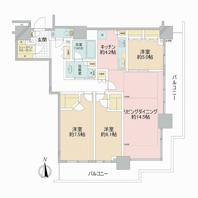 ベイクレストタワー 間取図・土地図