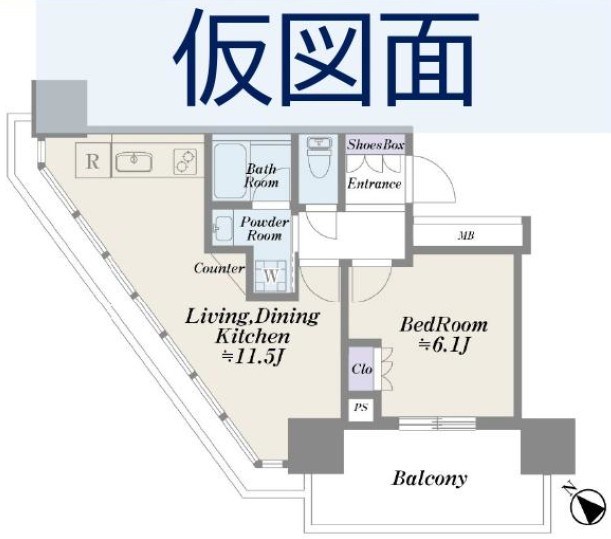 ブリリアタワー浜離宮 間取図・土地図