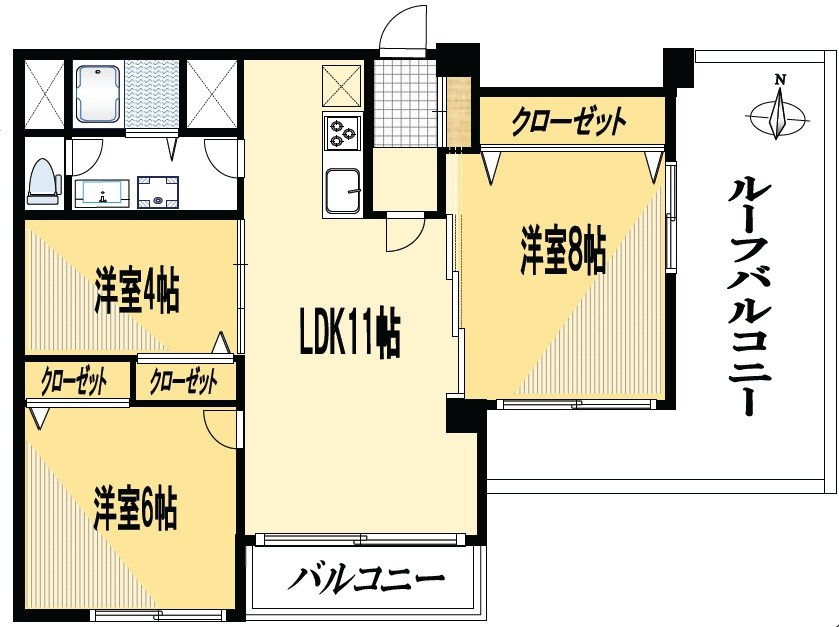 北千束スカイマンション 間取図・土地図