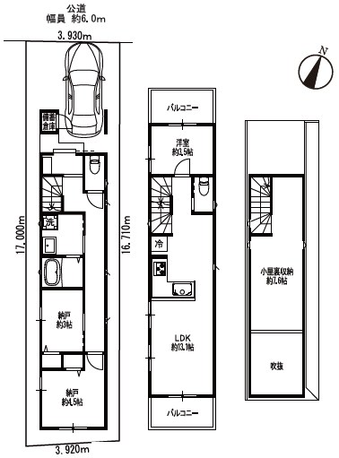 大田区南久が原２丁目　新築戸建　限定1棟 間取図・土地図