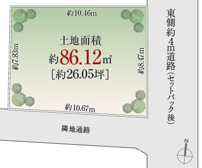 中野区野方１丁目　売地　限定1区画 間取図・土地図