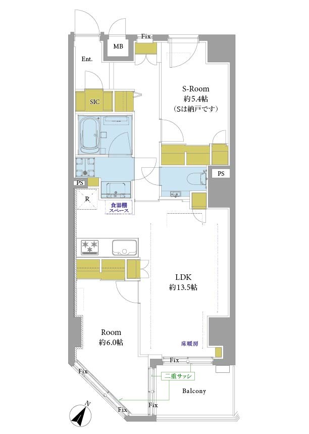 リシェ広尾 間取図・土地図
