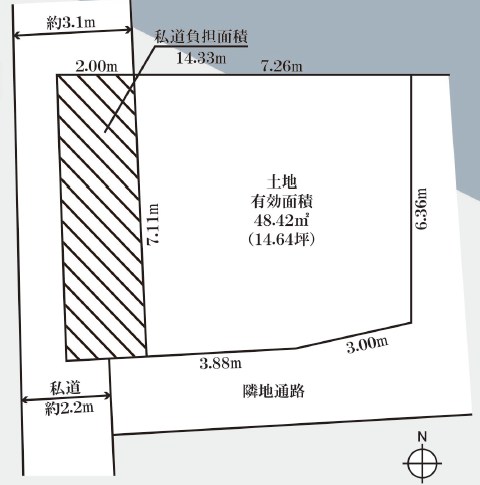 新宿区下落合３丁目　売地　限定1区画 間取図・土地図