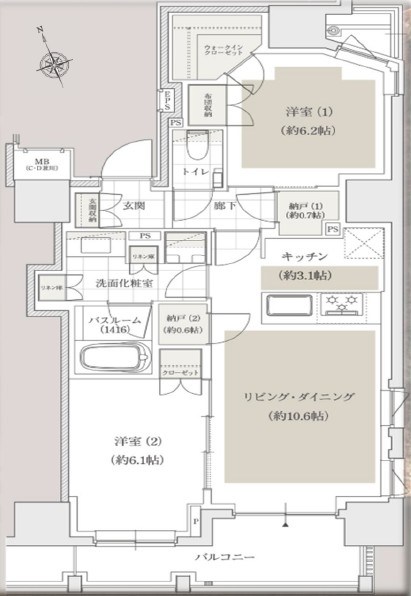 アトラス麻布十番 間取図・土地図