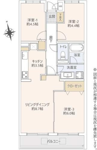 藤和調布柴崎コープ 間取図・土地図