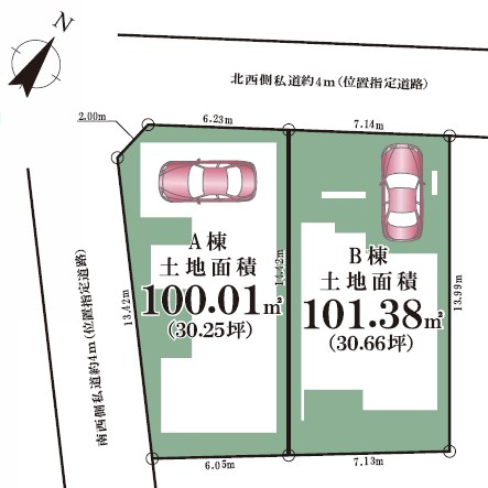 杉並区荻窪２丁目　新築戸建　B棟  全体区画図