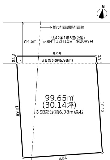 世田谷区松原４丁目　売地　限定1区画 間取図・土地図