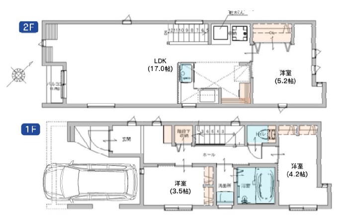 狛江市中和泉５丁目　新築戸建　全1棟 間取図・土地図