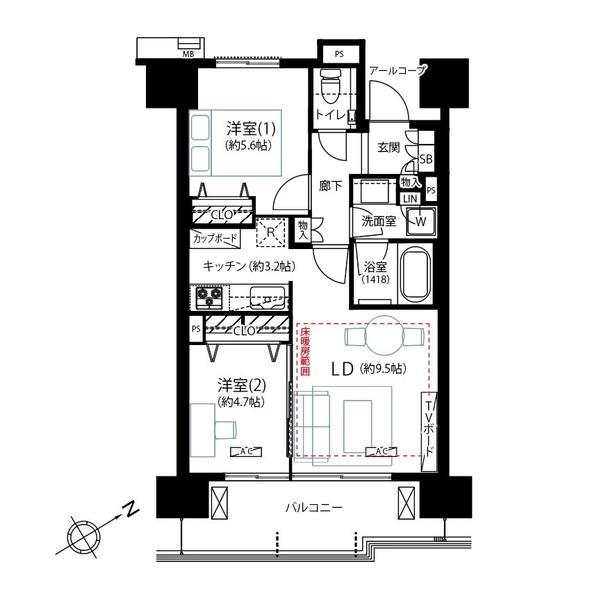 グランスイート三軒茶屋スカイテラス 間取図・土地図