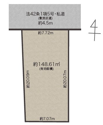 世田谷区松原２丁目　売地　全1区画 間取図・土地図