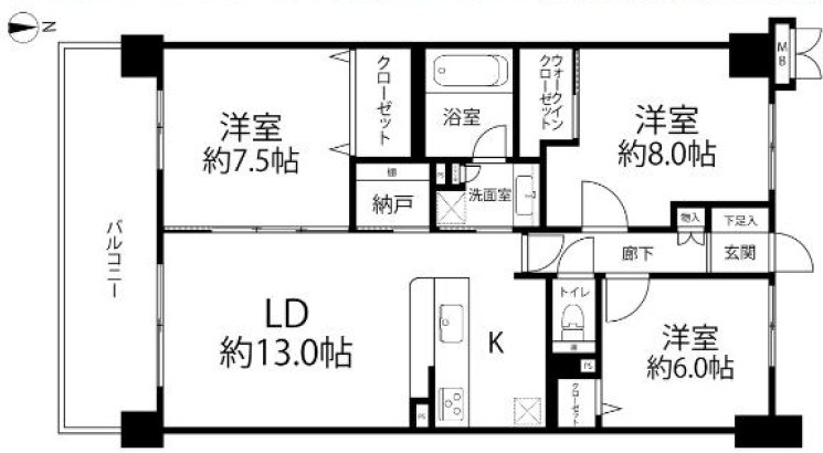 ザ・ウインベル仙台堀公園サニーウイング 間取図・土地図