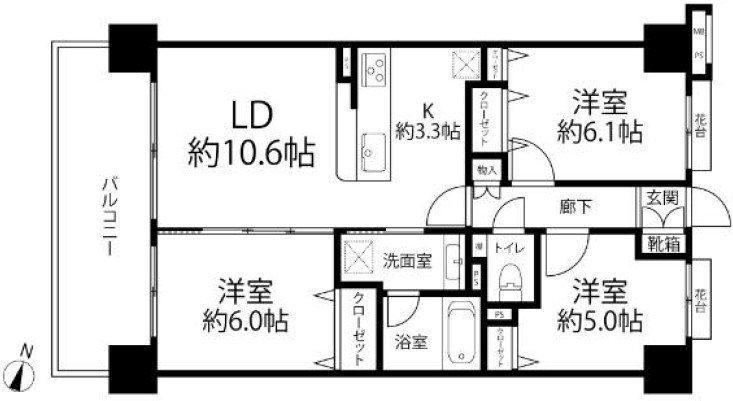 ランドステージ東大島エグゼタワー 間取図・土地図