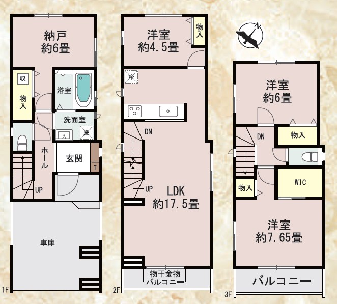 大田区大森南４丁目　新築戸建　全1棟 間取図・土地図
