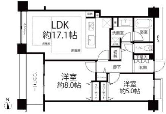 ＴＯＫＹＯ　ＳＥＡ　ＳＯＵＴＨ　ブランファーレ 間取図・土地図