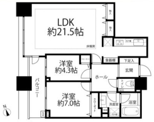パークコート虎ノ門愛宕タワー 間取図・土地図