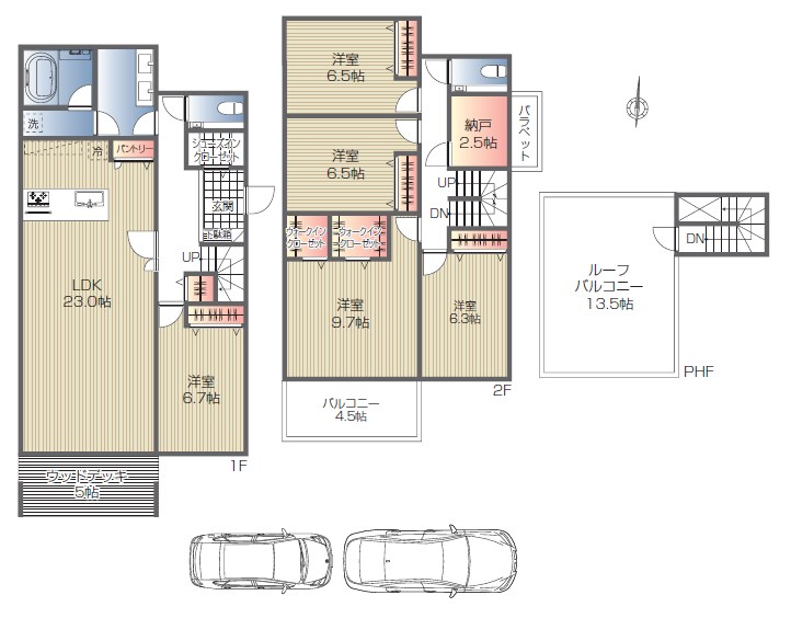 目黒区南１丁目　売地　全1区画 建物プラン例（間取り図）