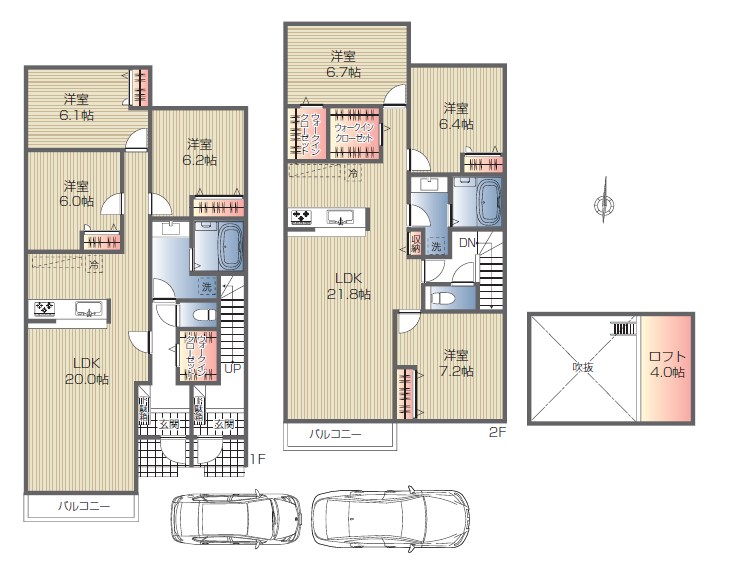 目黒区南１丁目　売地　全1区画 建物プラン例（間取り図）