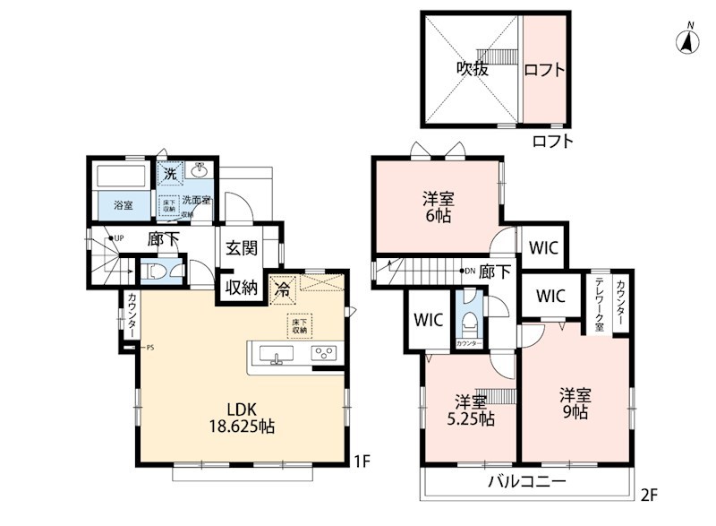 東久留米市小山4丁目　中古戸建 間取図・土地図
